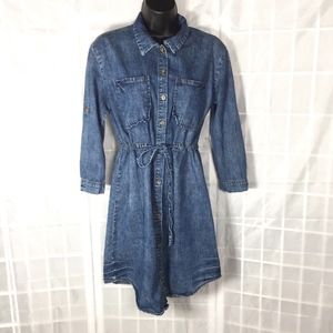 Love Fire Women's Denim Shirt Dress